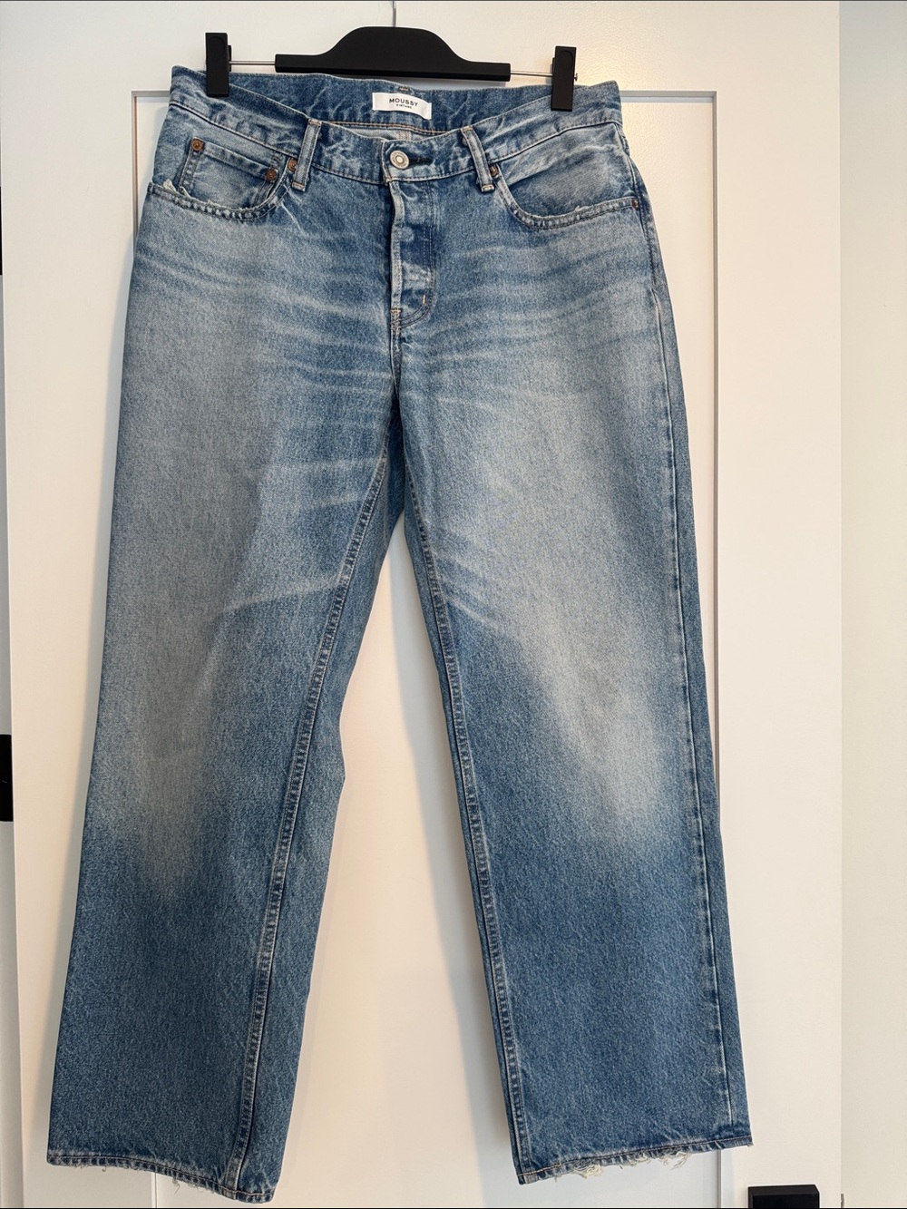 Moussy Light Blue Relaxed Straight Jeans